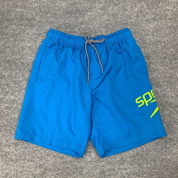 Speedo Volley Short Mens S Small Astral Blue Elastic Waist Lined Swim Trunk - Picture 2 of 12